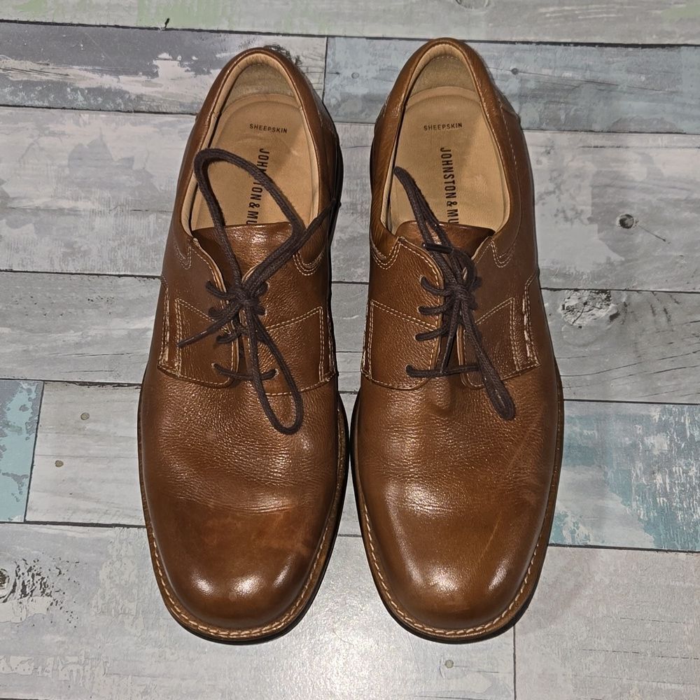 Johnston & Murphy Brown Sheepskin Dress Shoes sz 10